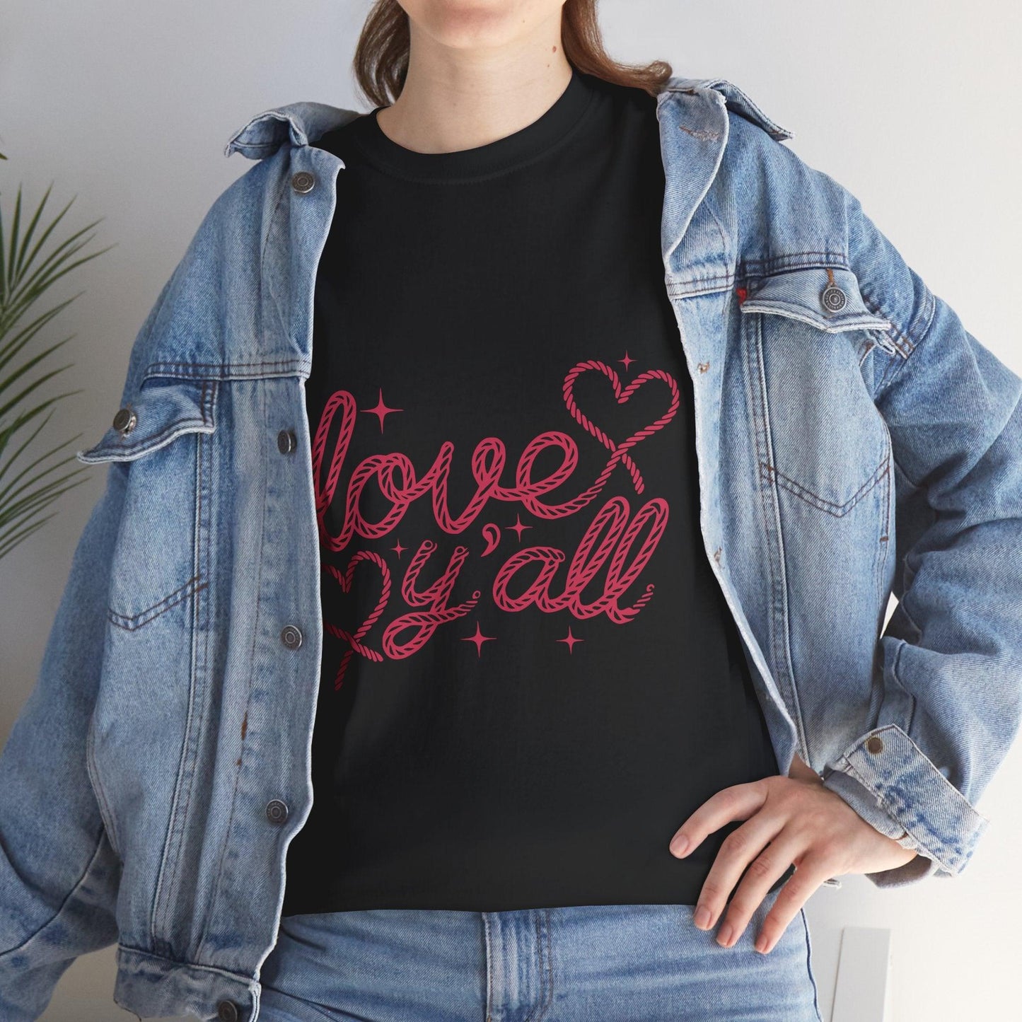 Unisex Tee - Love Ya'll Western Rope lettering - Motor Girl Boutique