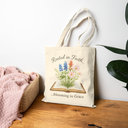 Rooted in Faith Canvas Tote Bag