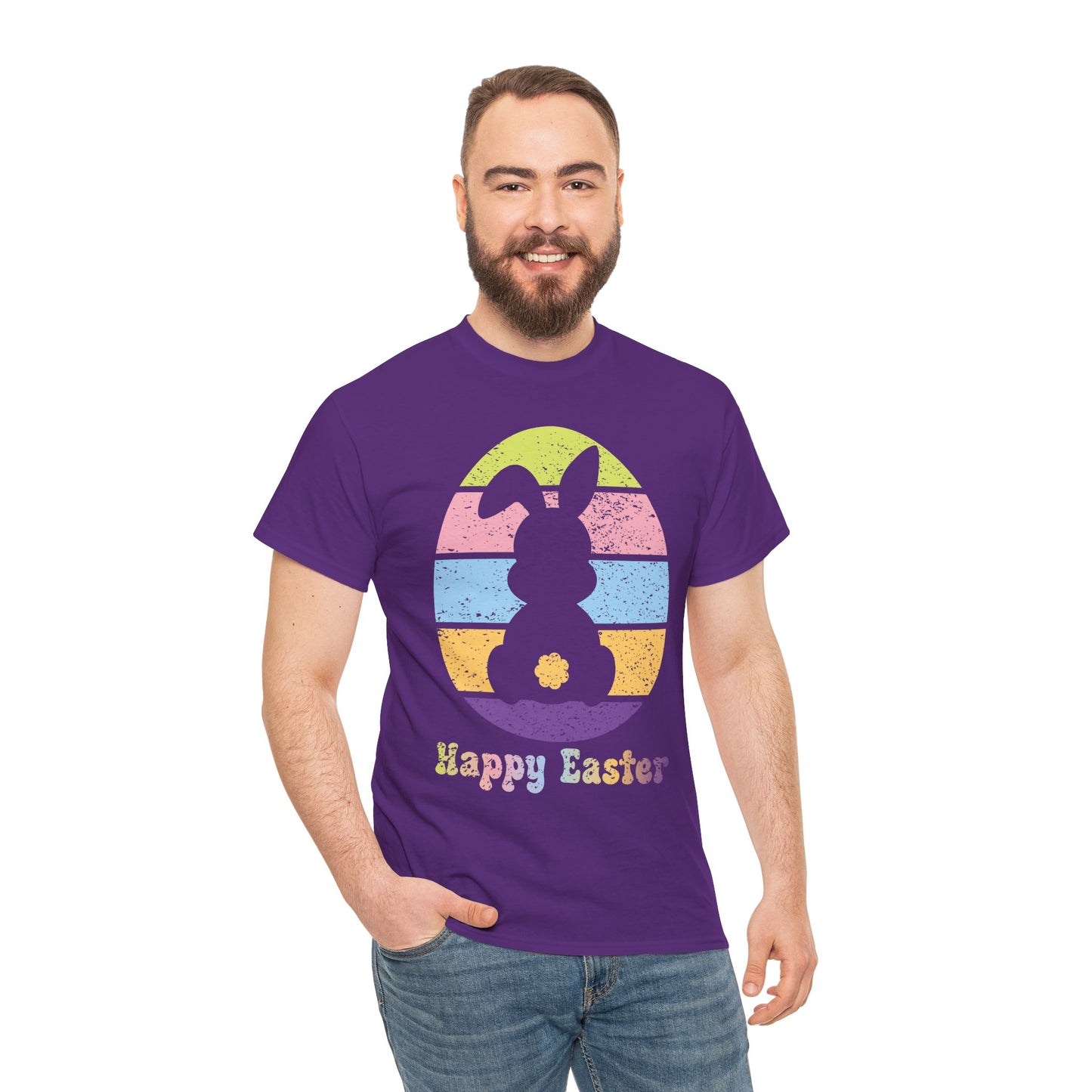 Retro Grunge Happy Easter Bunny T-Shirt – Vintage Vibes, Easter Style