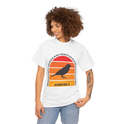 His Eye is On the Sparrow Color Band Unisex Tee