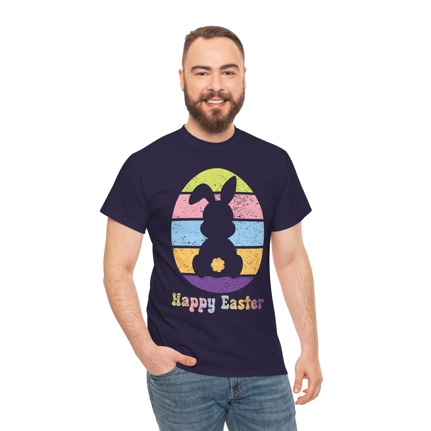 Retro Grunge Happy Easter Bunny T-Shirt – Vintage Vibes, Easter Style