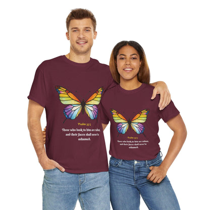 Psalm 35:5 Stained-Glass Butterfly Christian Tee - Motor Girl Boutique