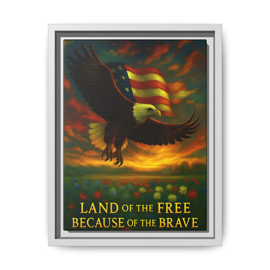 Land of the Free – Framed Patriotic Canvas Wall Art