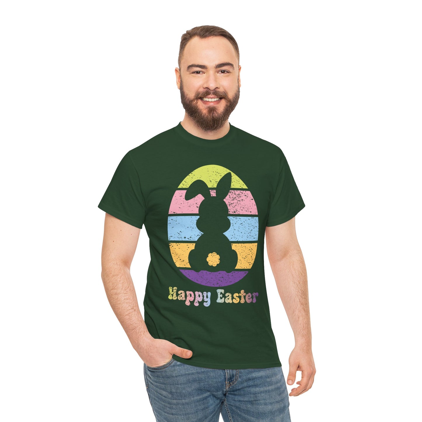Retro Grunge Happy Easter Bunny T-Shirt – Vintage Vibes, Easter Style