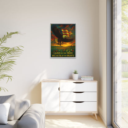 Land of the Free – Framed Patriotic Canvas Wall Art