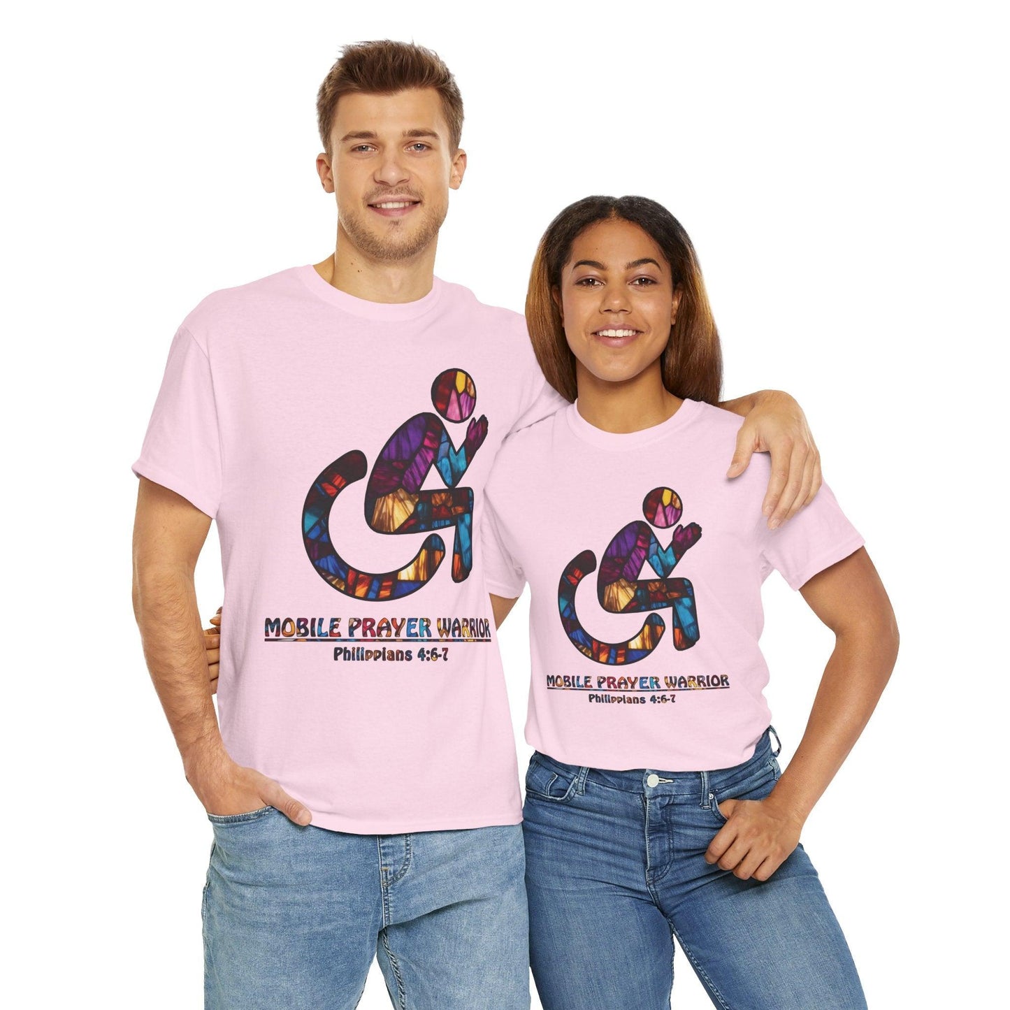 Christian Unisex Tee - Mobile Prayer Warrior Wheelchair Philippians 4:5-7 Tee - Motor Girl Boutique