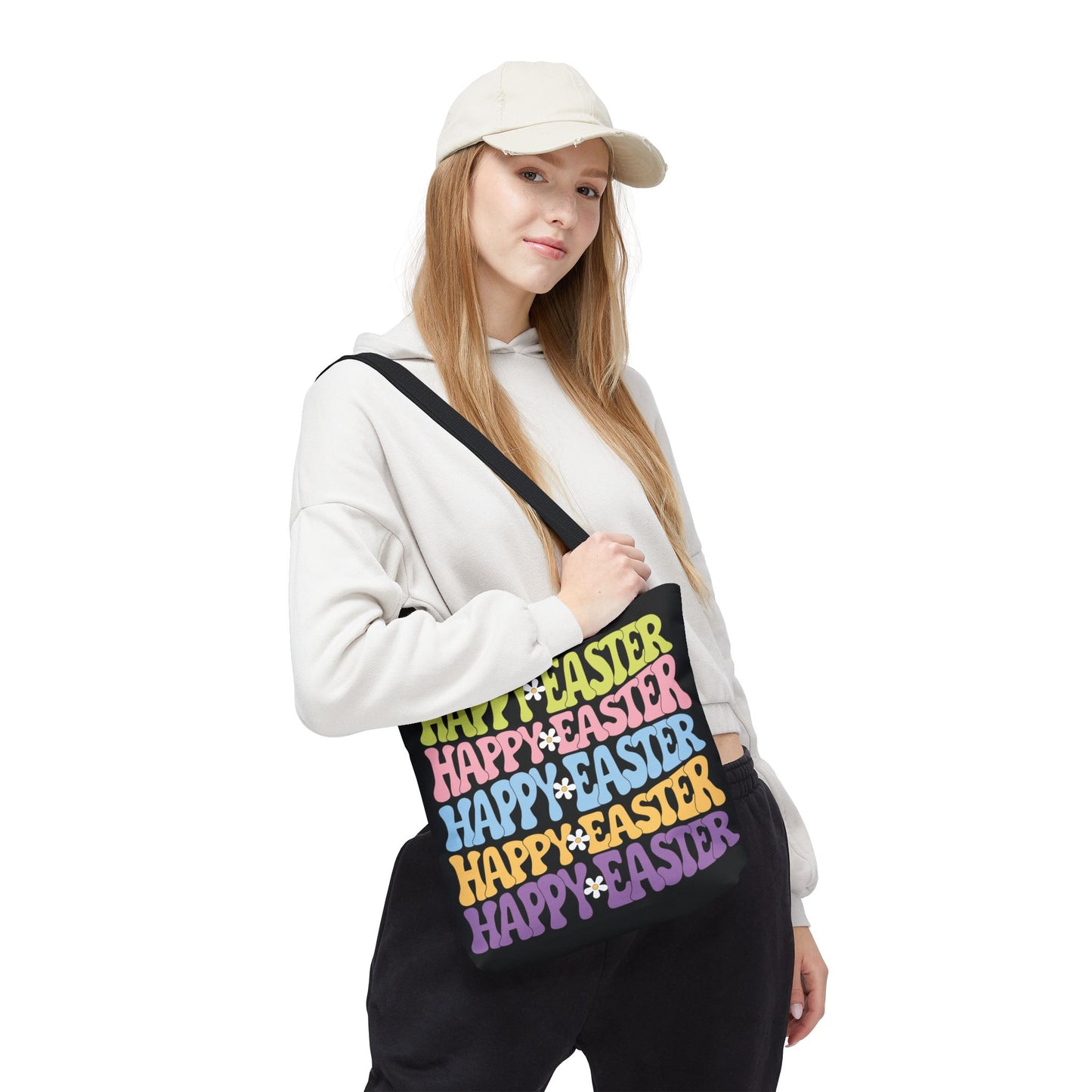Happy Easter Four Ways Tote Bag – Double-Sided Retro Fun