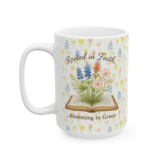 ☕ Rooted in Faith Mug – Blooming with Grace and Gratitude