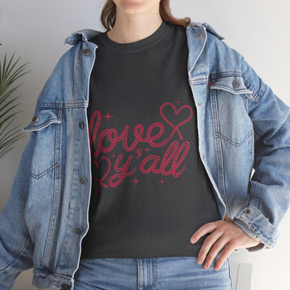 Unisex Tee - Love Ya'll Western Rope lettering - Motor Girl Boutique