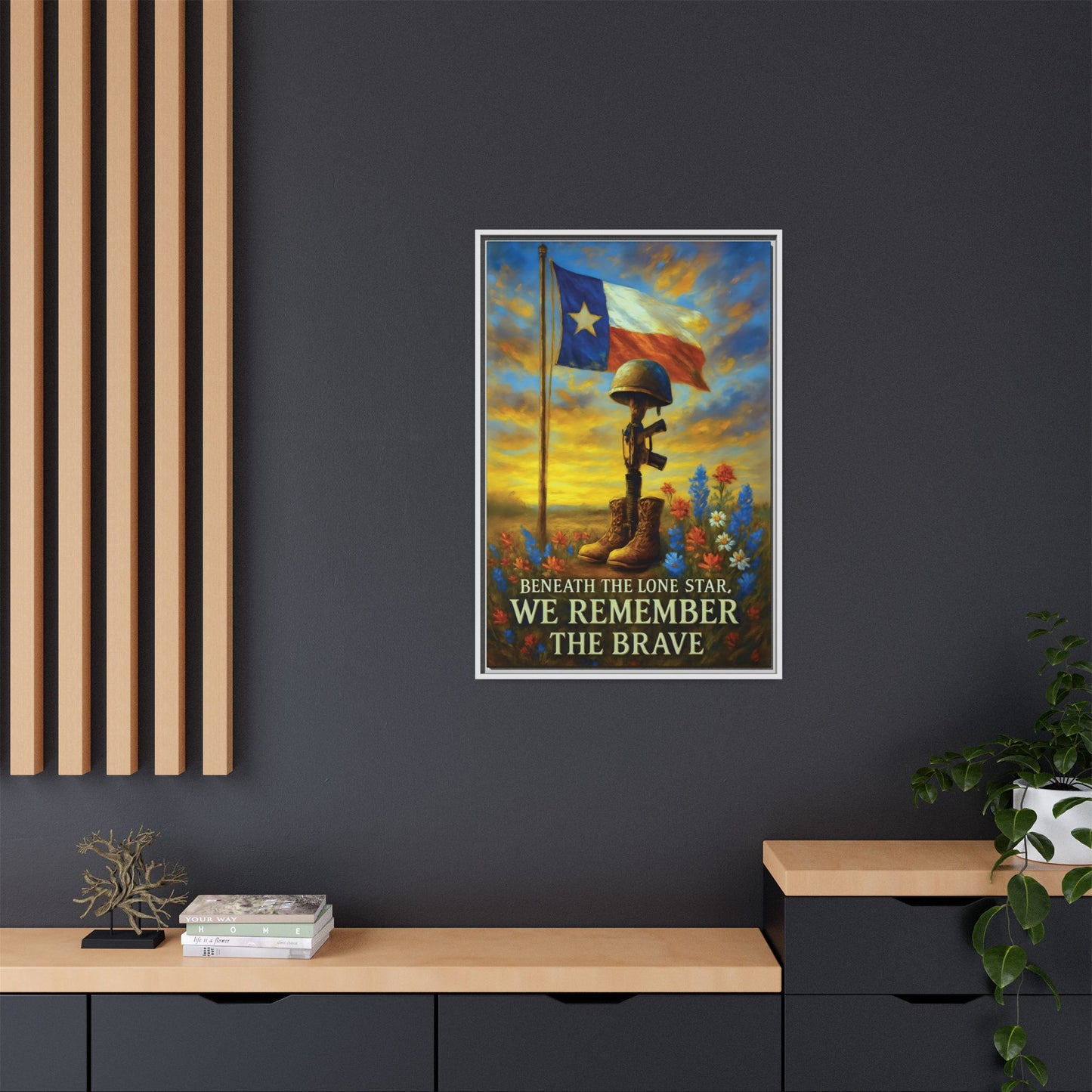 Beneath the Lone Star – Framed Texas Tribute Canvas Art