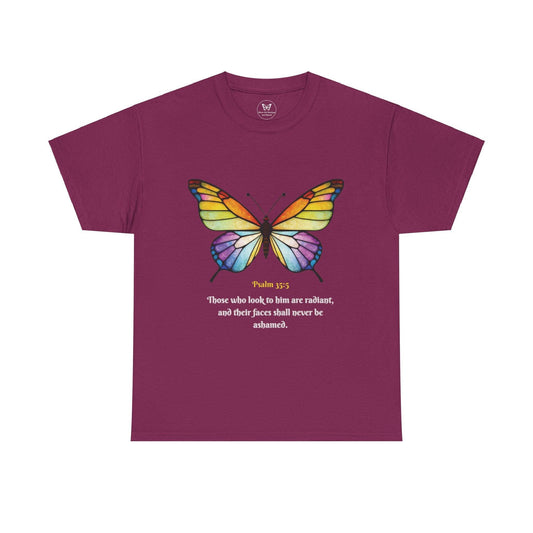 Psalm 35:5 Stained-Glass Butterfly Christian Tee - Motor Girl Boutique