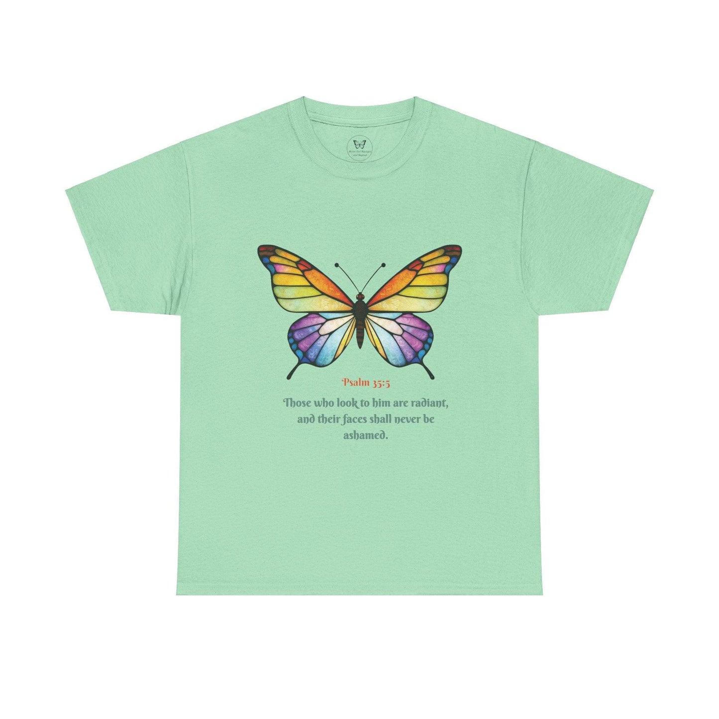 Psalm 35:5 Stained-Glass Butterfly Christian Tee - Motor Girl Boutique