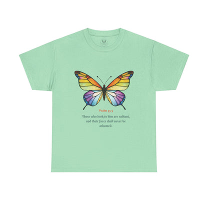 Psalm 35:5 Stained-Glass Butterfly Christian Tee - Motor Girl Boutique