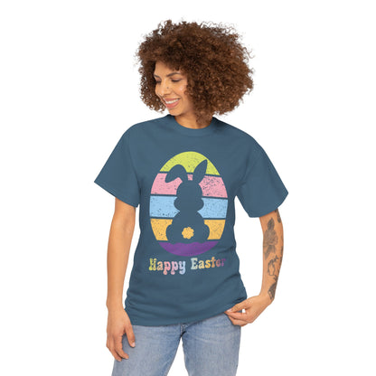 Retro Grunge Happy Easter Bunny T-Shirt – Vintage Vibes, Easter Style