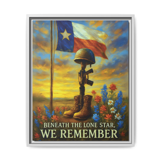 Beneath the Lone Star – Framed Texas Tribute Canvas Art