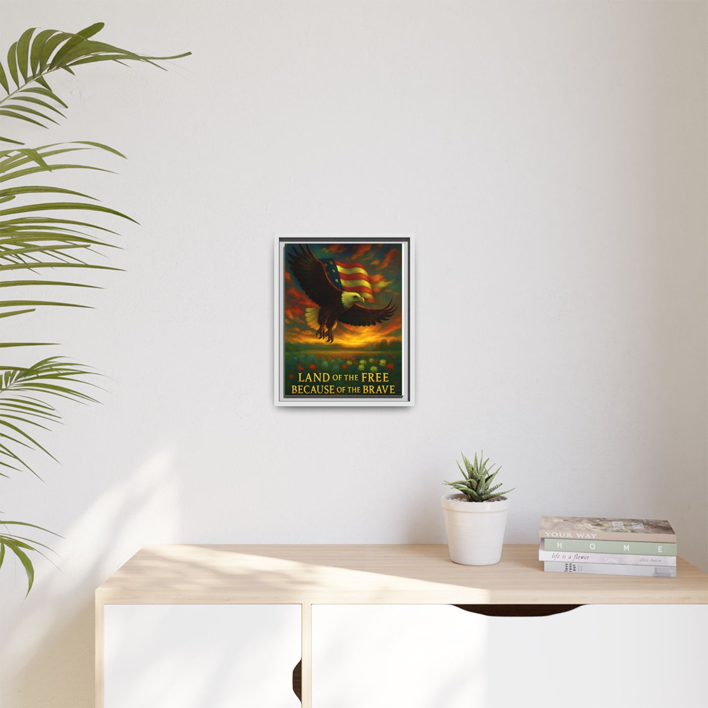 Land of the Free – Framed Patriotic Canvas Wall Art