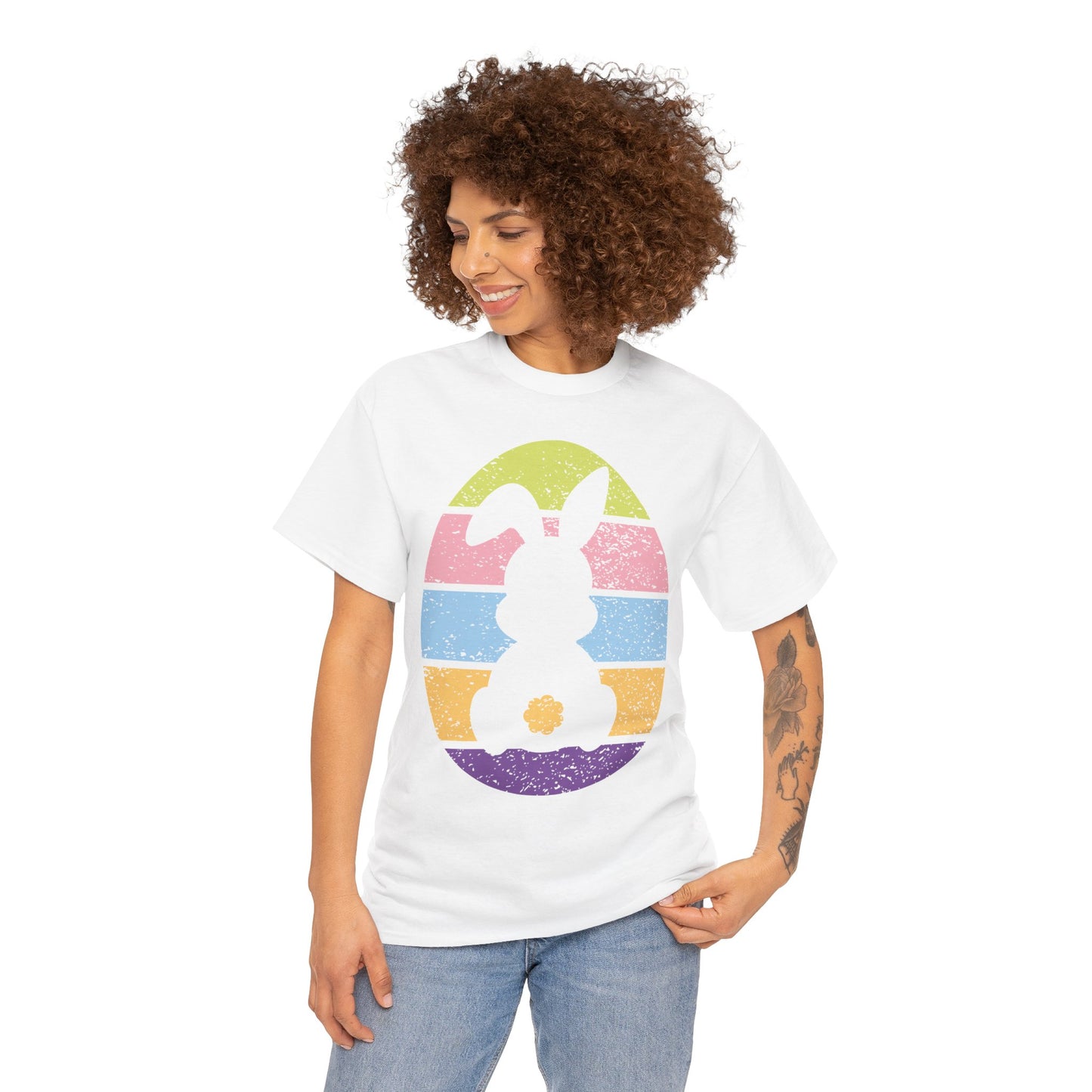 Color Band Grunge Bunny T-Shirt – Easter with an Edge