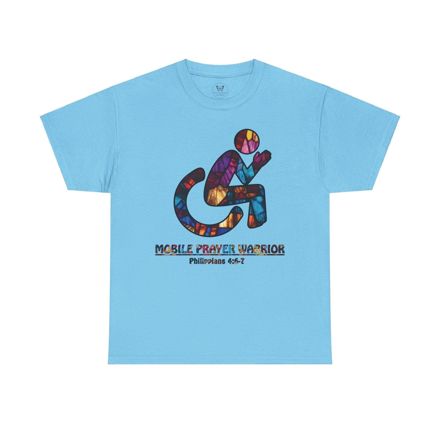 Christian Unisex Tee - Mobile Prayer Warrior Wheelchair Philippians 4:5-7 Tee - Motor Girl Boutique