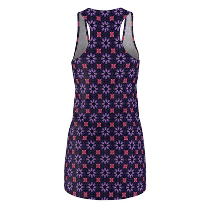Racerback Dress - Purple and Pink Geometric Pattern - Motor Girl Boutique