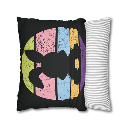 Retro Bunny Color Band Pillowcase – Double the Cuteness, Front and Back