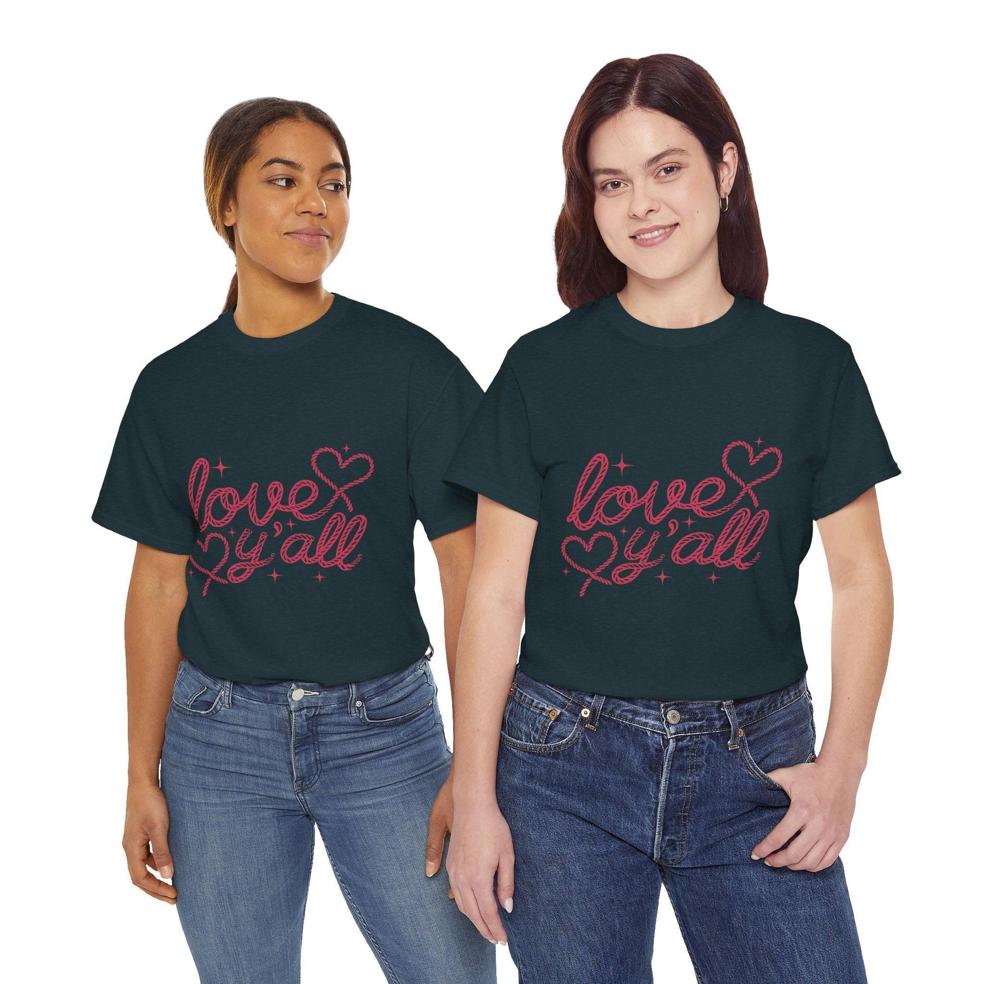 Unisex Tee - Love Ya'll Western Rope lettering - Motor Girl Boutique