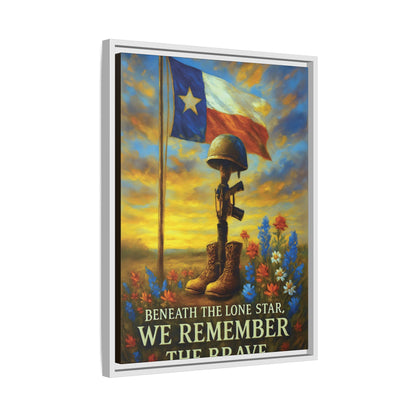 Beneath the Lone Star – Framed Texas Tribute Canvas Art