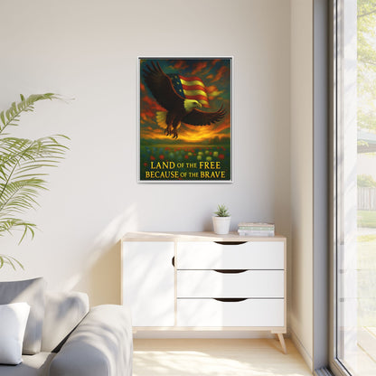 Land of the Free – Framed Patriotic Canvas Wall Art