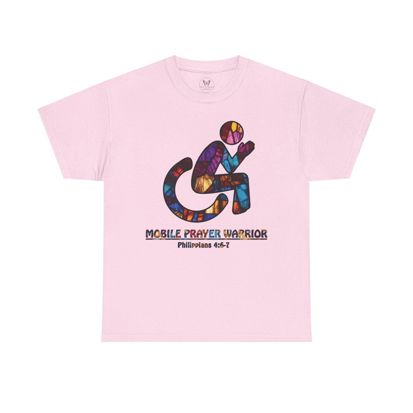 Christian Unisex Tee - Mobile Prayer Warrior Wheelchair Philippians 4:5-7 Tee - Motor Girl Boutique
