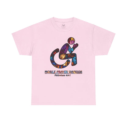 Christian Unisex Tee - Mobile Prayer Warrior Wheelchair Philippians 4:5-7 Tee - Motor Girl Boutique