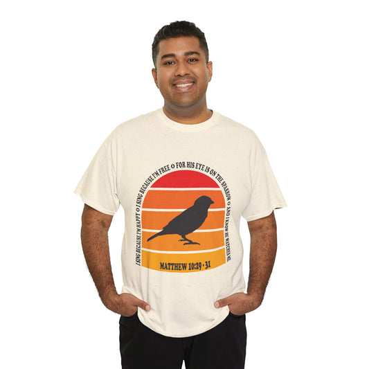 His Eye is On the Sparrow Color Band Unisex Tee