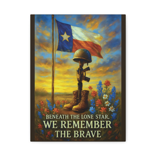 Beneath the Lone Star – Texas Patriotic Canvas Wall Art
