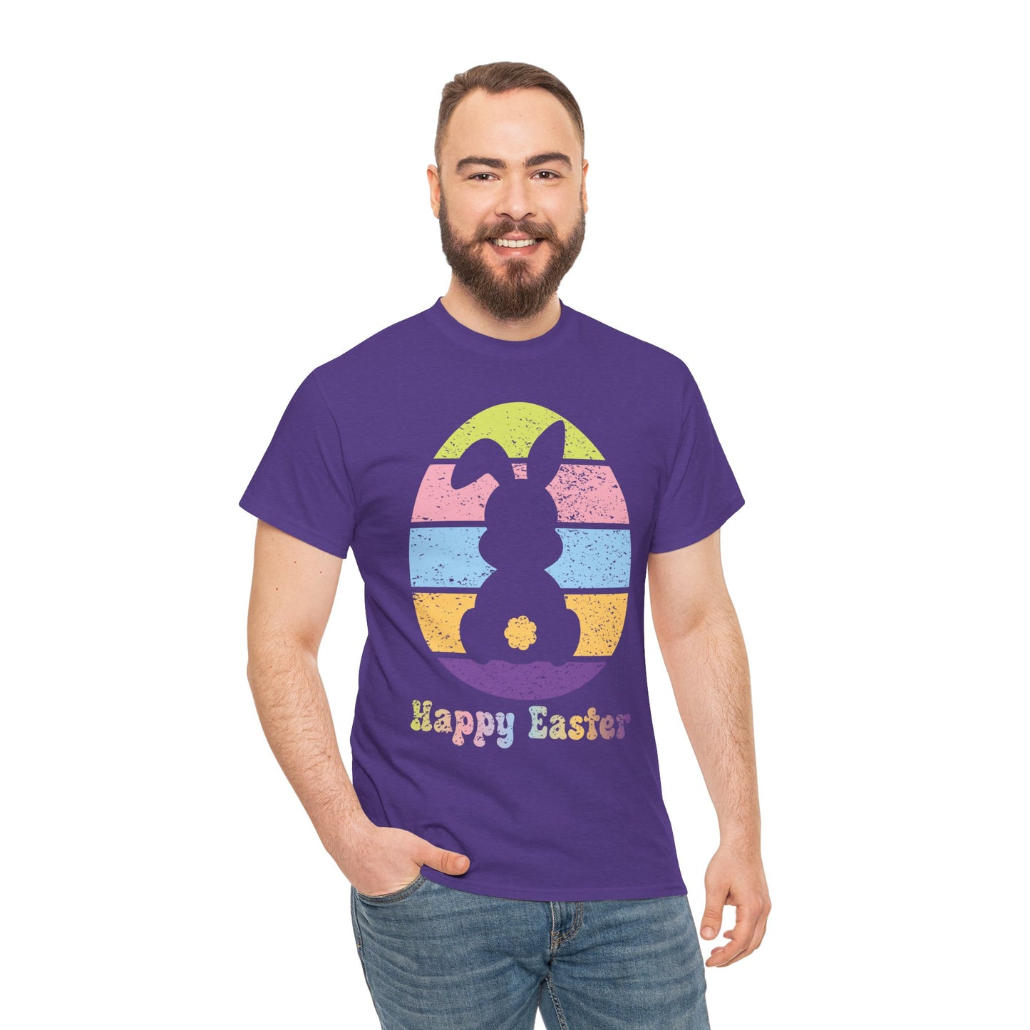Retro Grunge Happy Easter Bunny T-Shirt – Vintage Vibes, Easter Style
