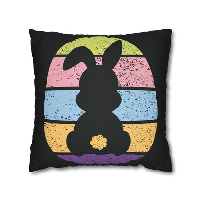 Retro Bunny Color Band Pillowcase – Double the Cuteness, Front and Back