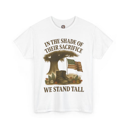 In the Shade of Their Sacrifice – Patriotic Memorial Tribute T-Shirt (Gildan 5000)