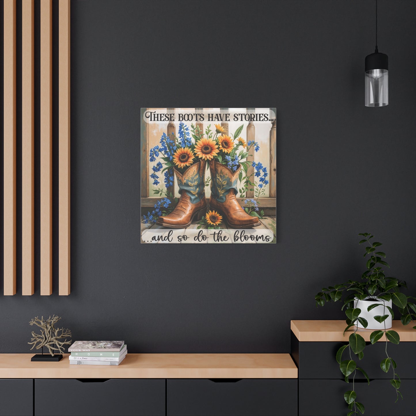These Boots Have Stories – Premium Square Canvas Wall Art