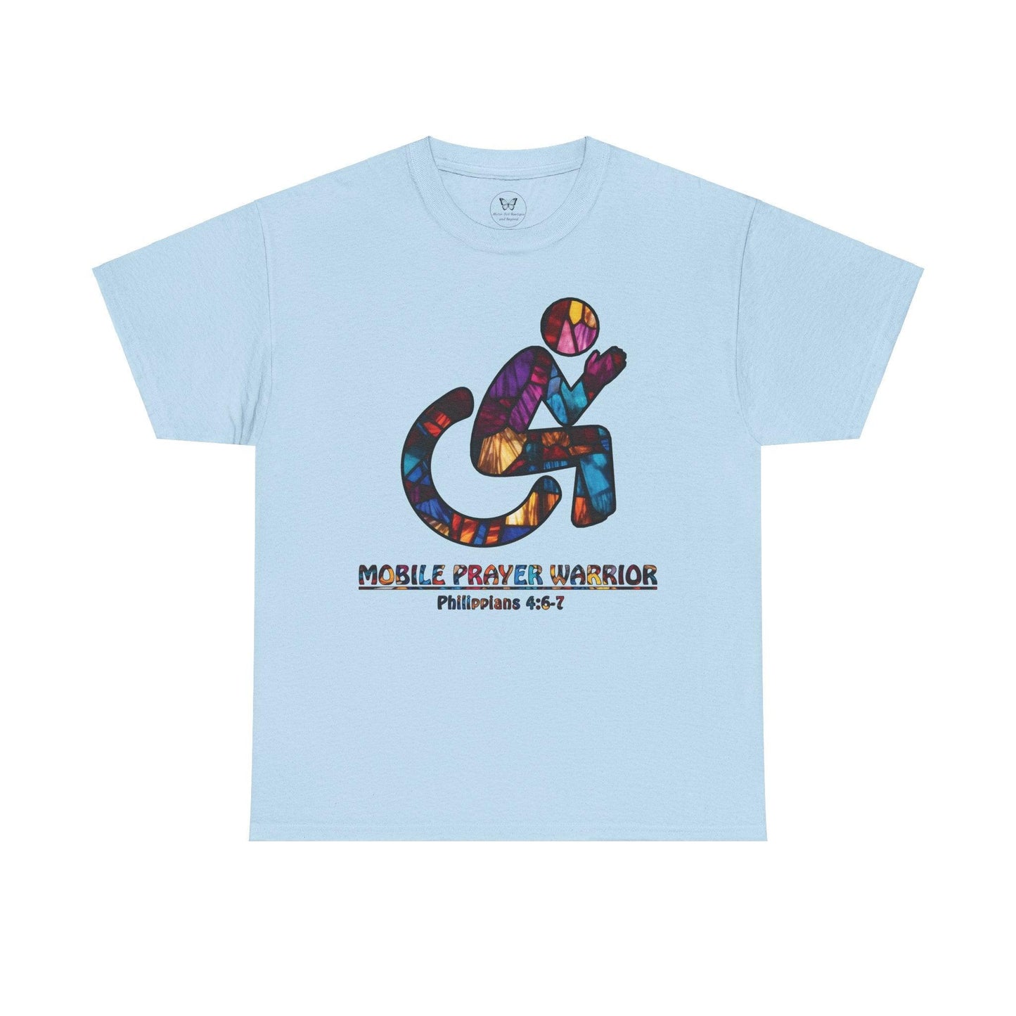 Christian Unisex Tee - Mobile Prayer Warrior Wheelchair Philippians 4:5-7 Tee - Motor Girl Boutique