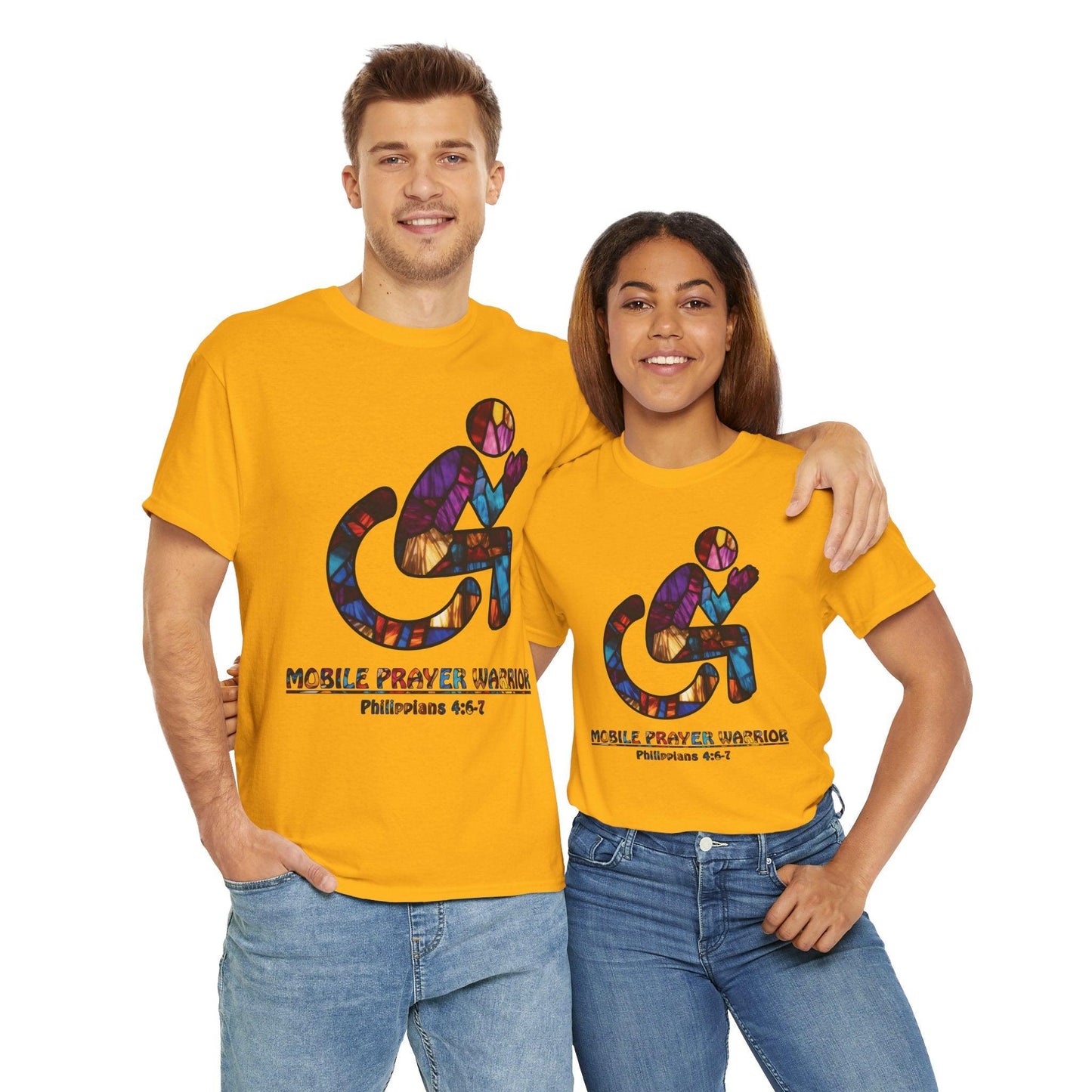 Christian Unisex Tee - Mobile Prayer Warrior Wheelchair Philippians 4:5-7 Tee - Motor Girl Boutique