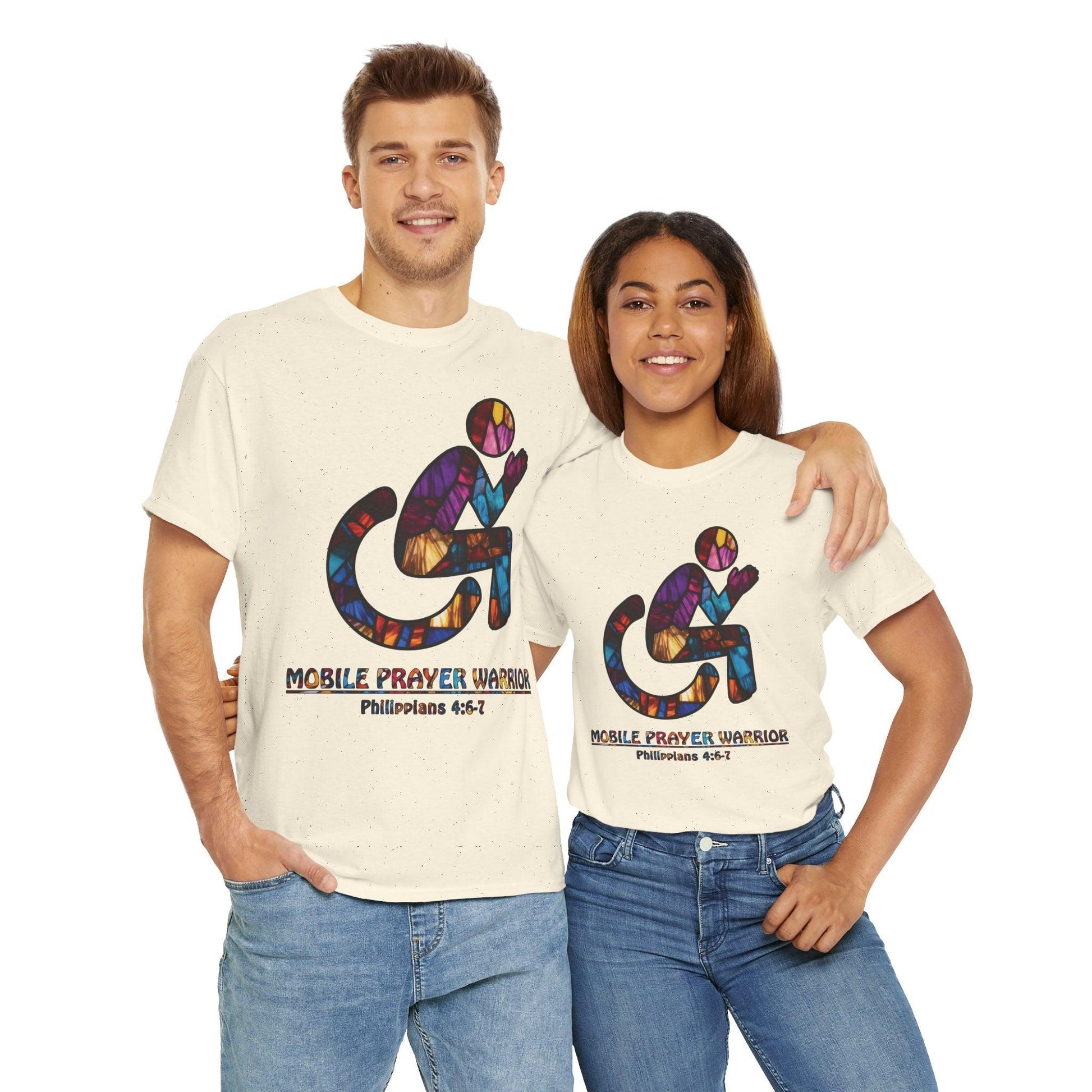 Christian Unisex Tee - Mobile Prayer Warrior Wheelchair Philippians 4:5-7 Tee - Motor Girl Boutique