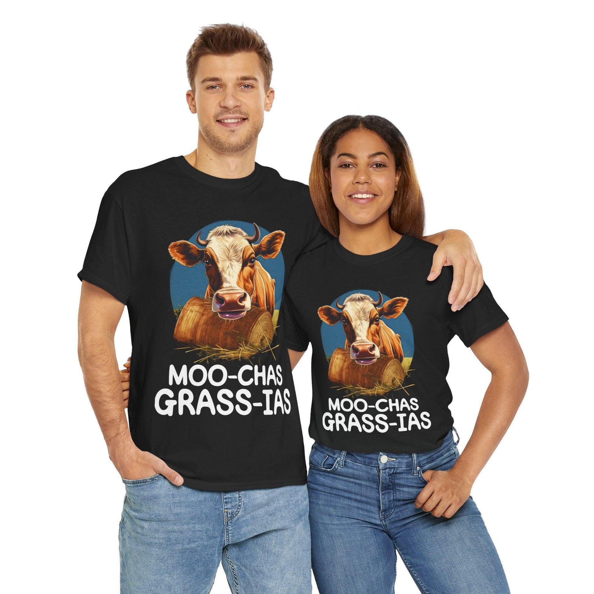 Unisex T-Shirt - “Moo-chas Grass-ias” - Motor Girl Boutique