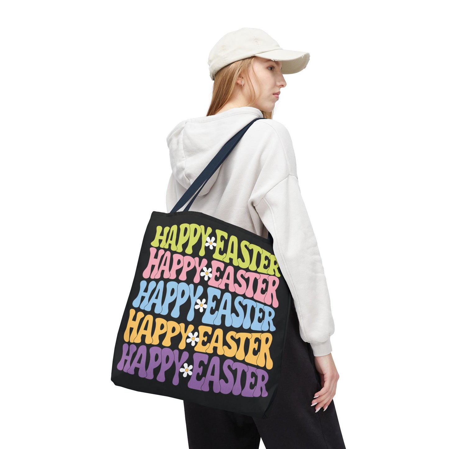 Happy Easter Four Ways Tote Bag – Double-Sided Retro Fun