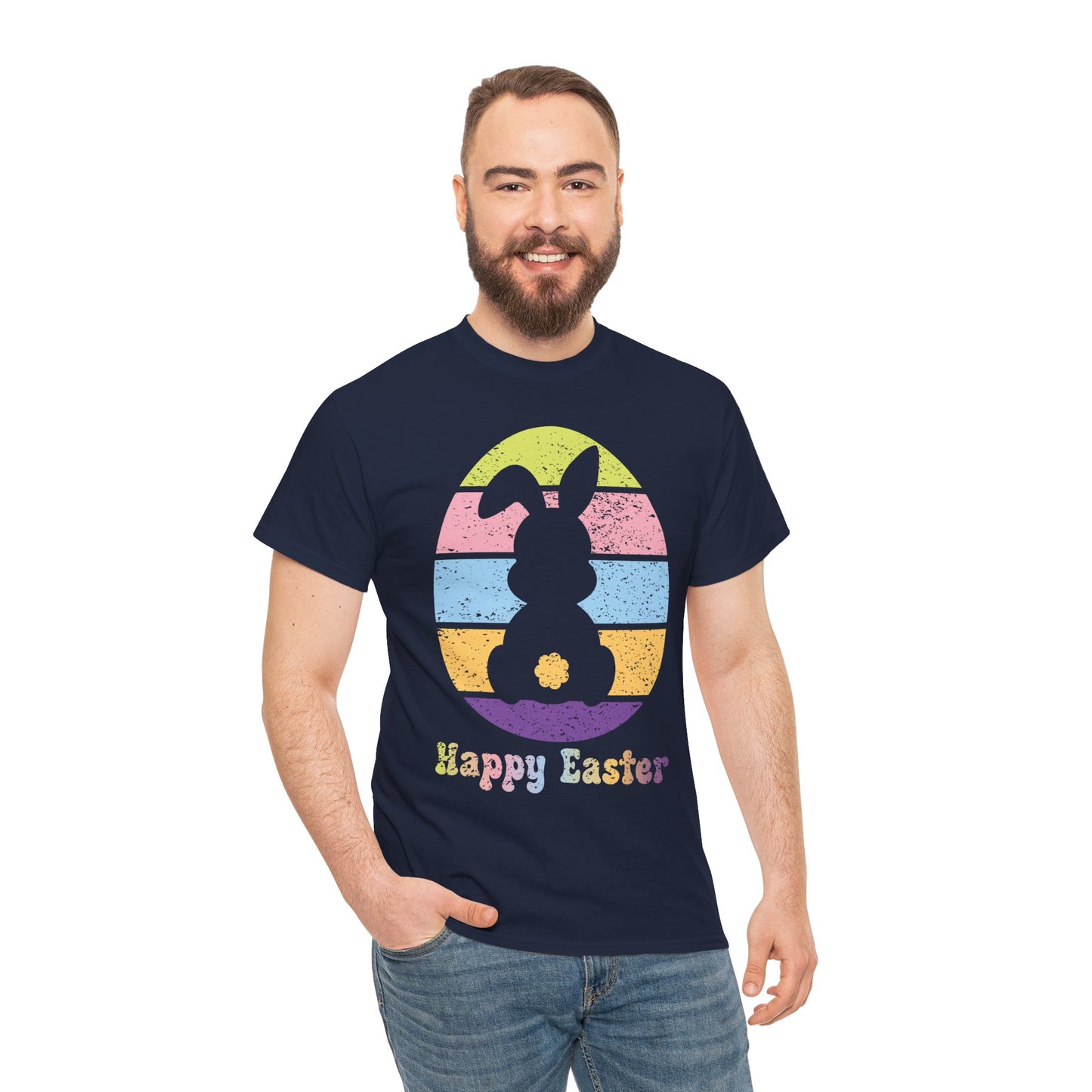 Retro Grunge Happy Easter Bunny T-Shirt – Vintage Vibes, Easter Style