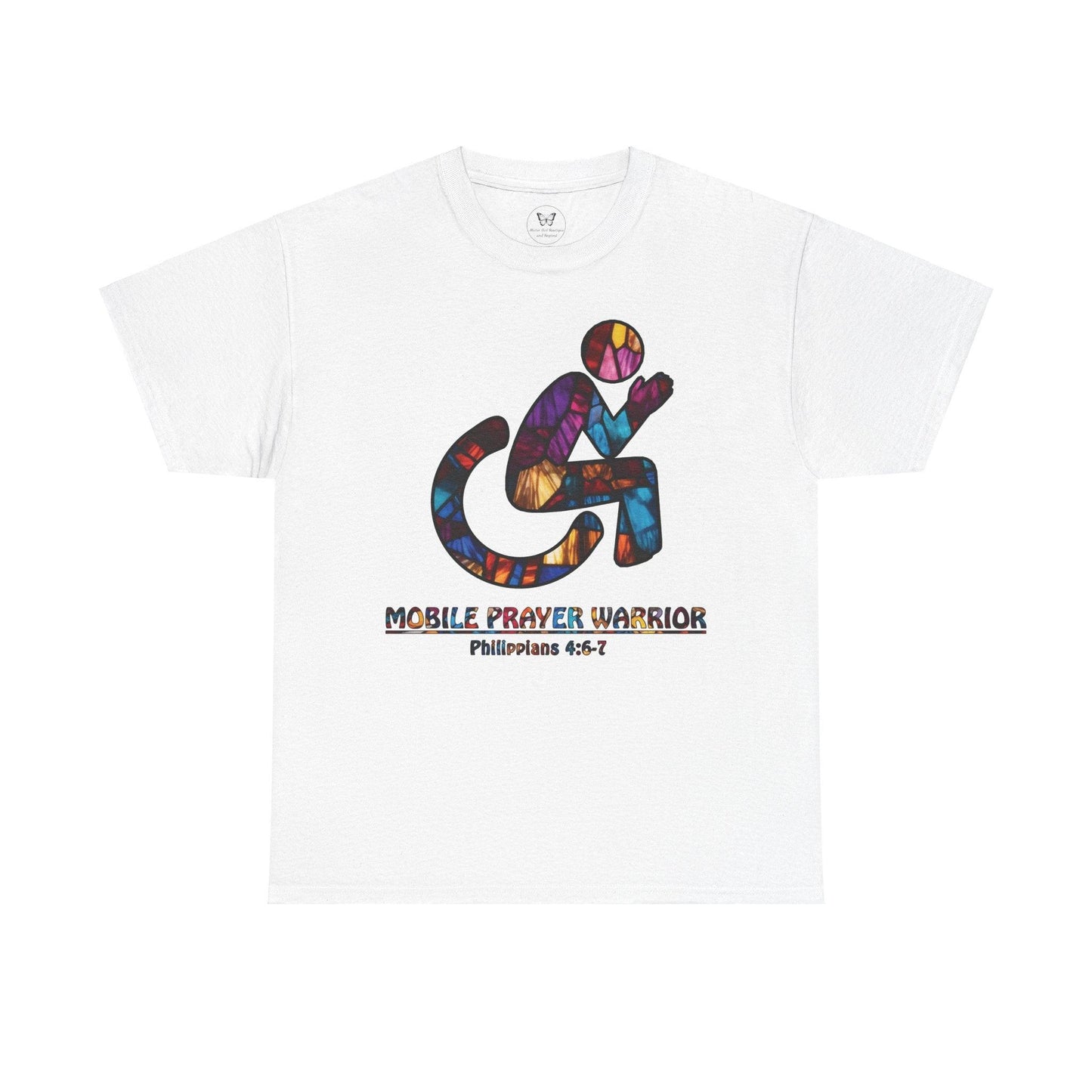 Christian Unisex Tee - Mobile Prayer Warrior Wheelchair Philippians 4:5-7 Tee - Motor Girl Boutique