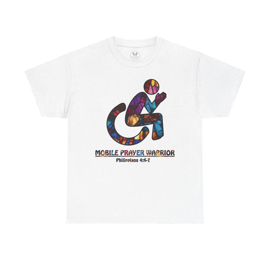 Christian Unisex Tee - Mobile Prayer Warrior Wheelchair Philippians 4:5-7 Tee - Motor Girl Boutique