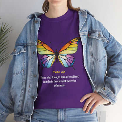 Psalm 35:5 Stained-Glass Butterfly Christian Tee - Motor Girl Boutique