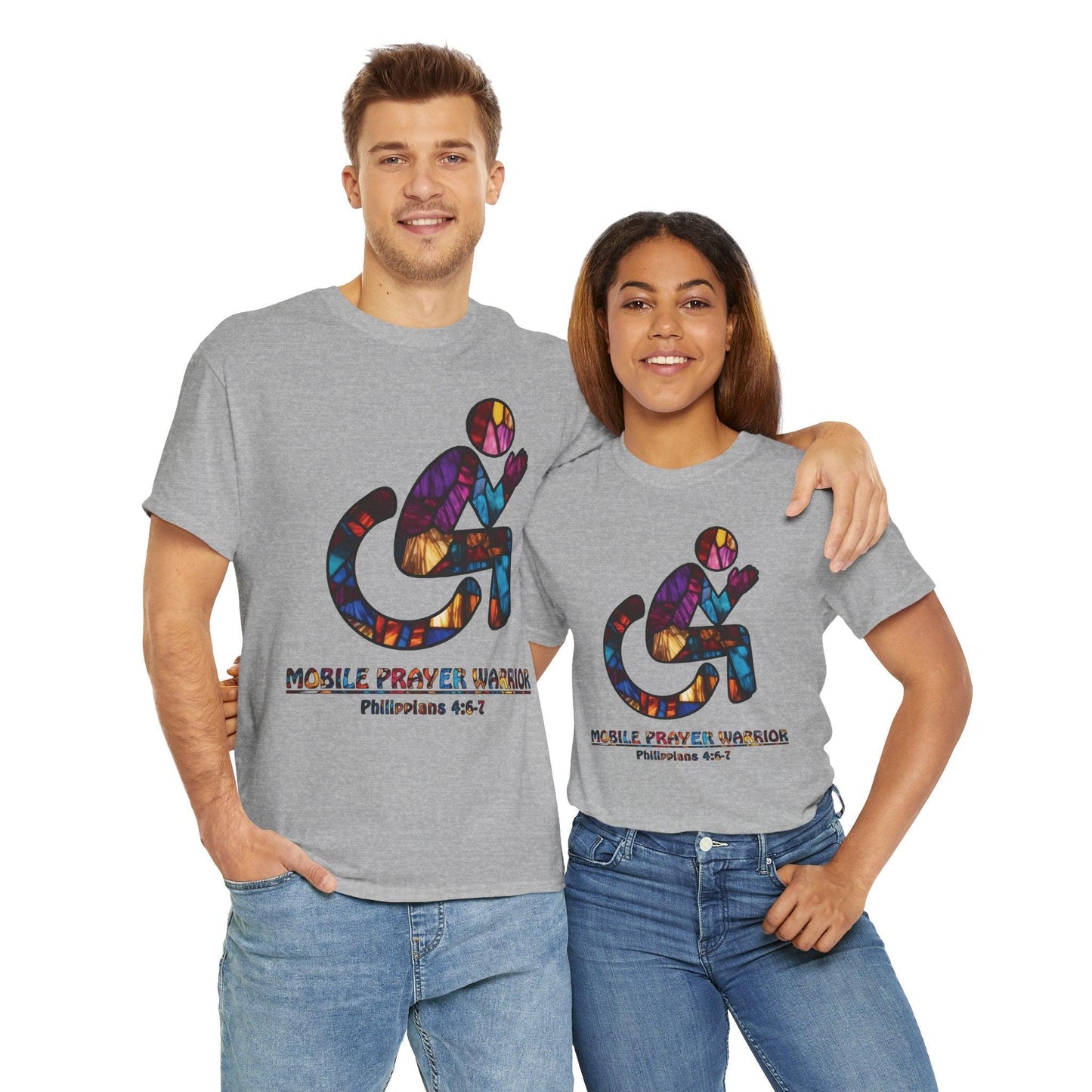 Christian Unisex Tee - Mobile Prayer Warrior Wheelchair Philippians 4:5-7 Tee - Motor Girl Boutique