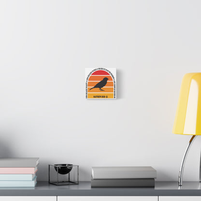 Inspirational Canvas Wall Art – "I Sing Because I'm Happy" with Sparrow