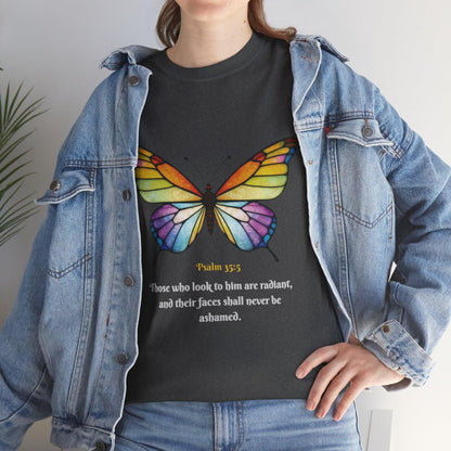 Psalm 35:5 Stained-Glass Butterfly Christian Tee - Motor Girl Boutique