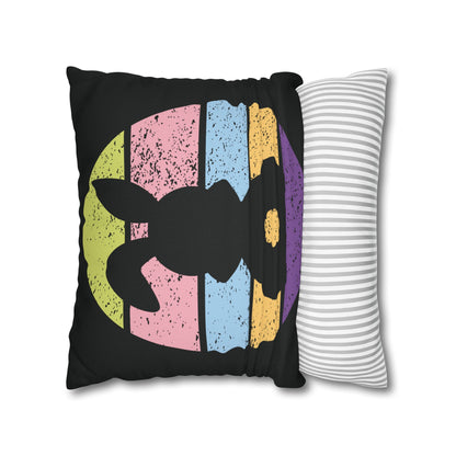 Retro Bunny Color Band Pillowcase – Double the Cuteness, Front and Back