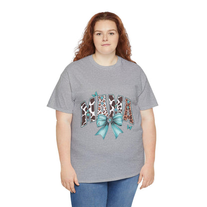 Unisex Tee - Mama Coquette Cow Turquoise Bow - Motor Girl Boutique
