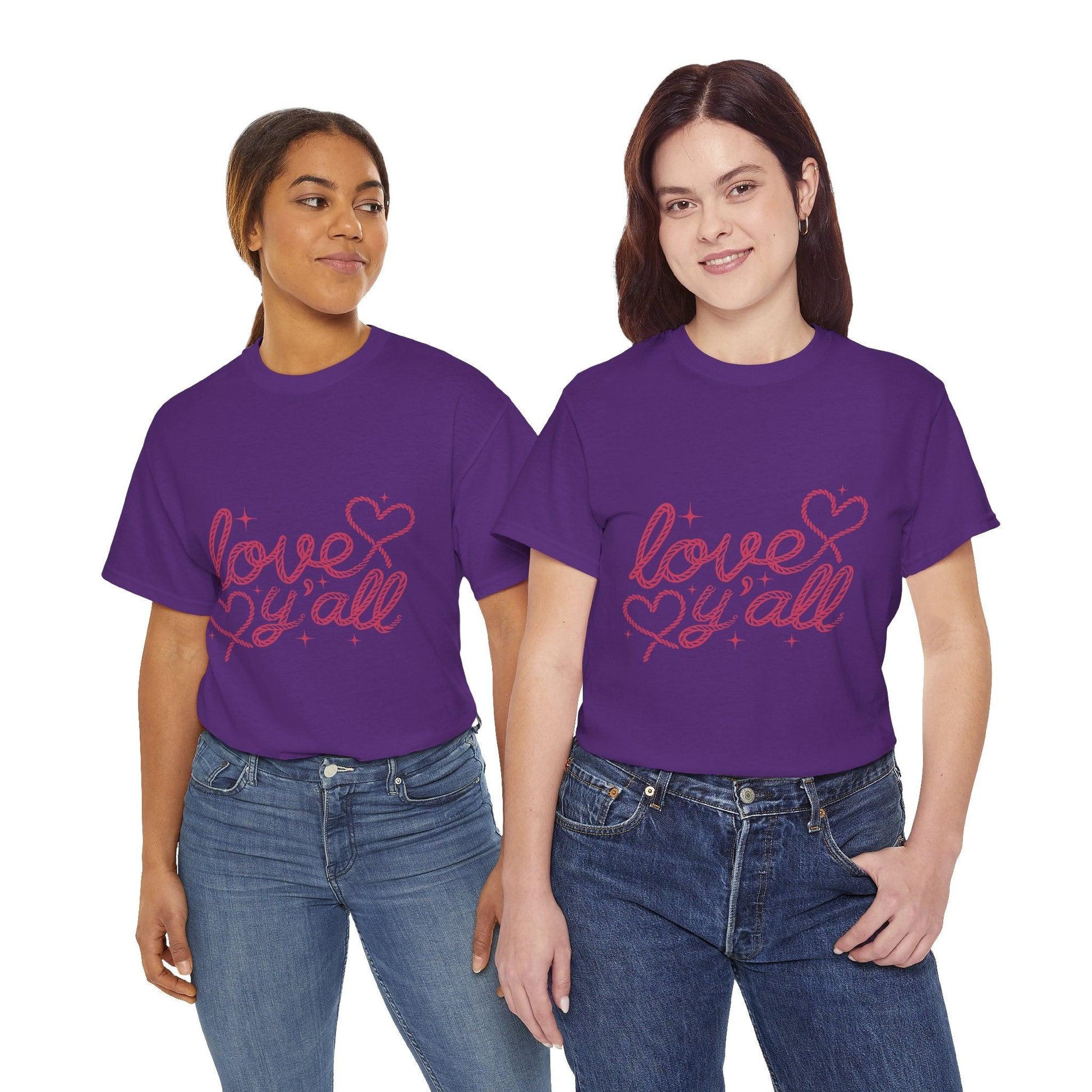 Unisex Tee - Love Ya'll Western Rope lettering - Motor Girl Boutique